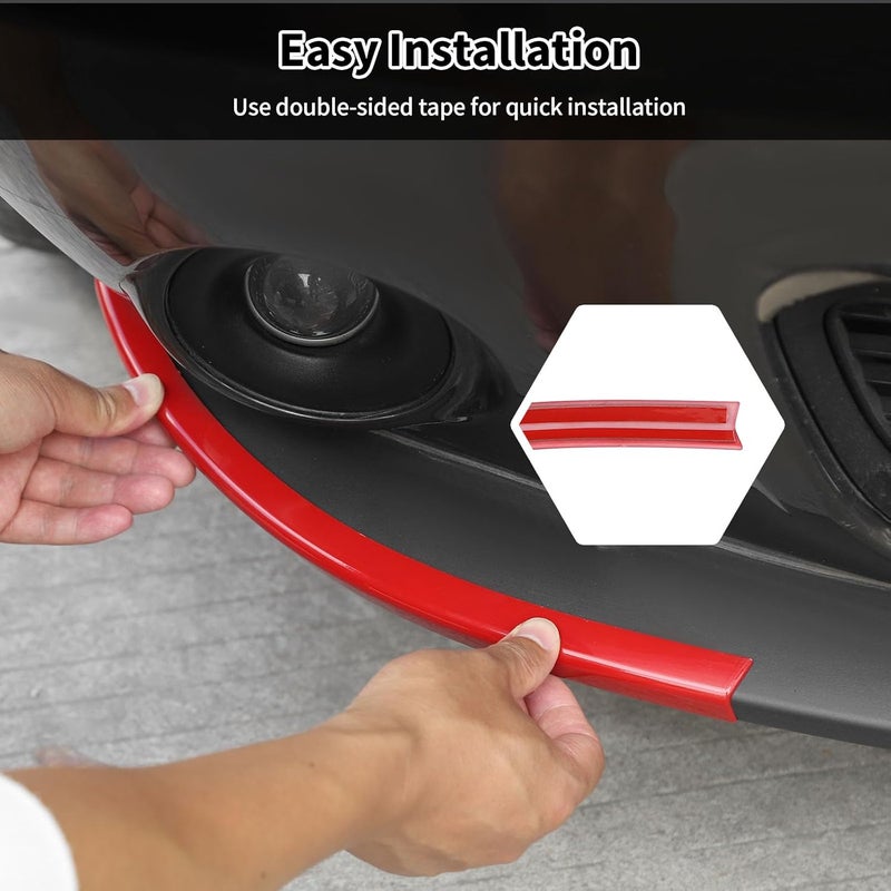 HTHE red Front Shovels Cover Front Deflector Spoiler Bumper Lip Body Shovels Bumper Compatible with 2015+ Dodge Challenger SXT Exterior Accessories - Image 5